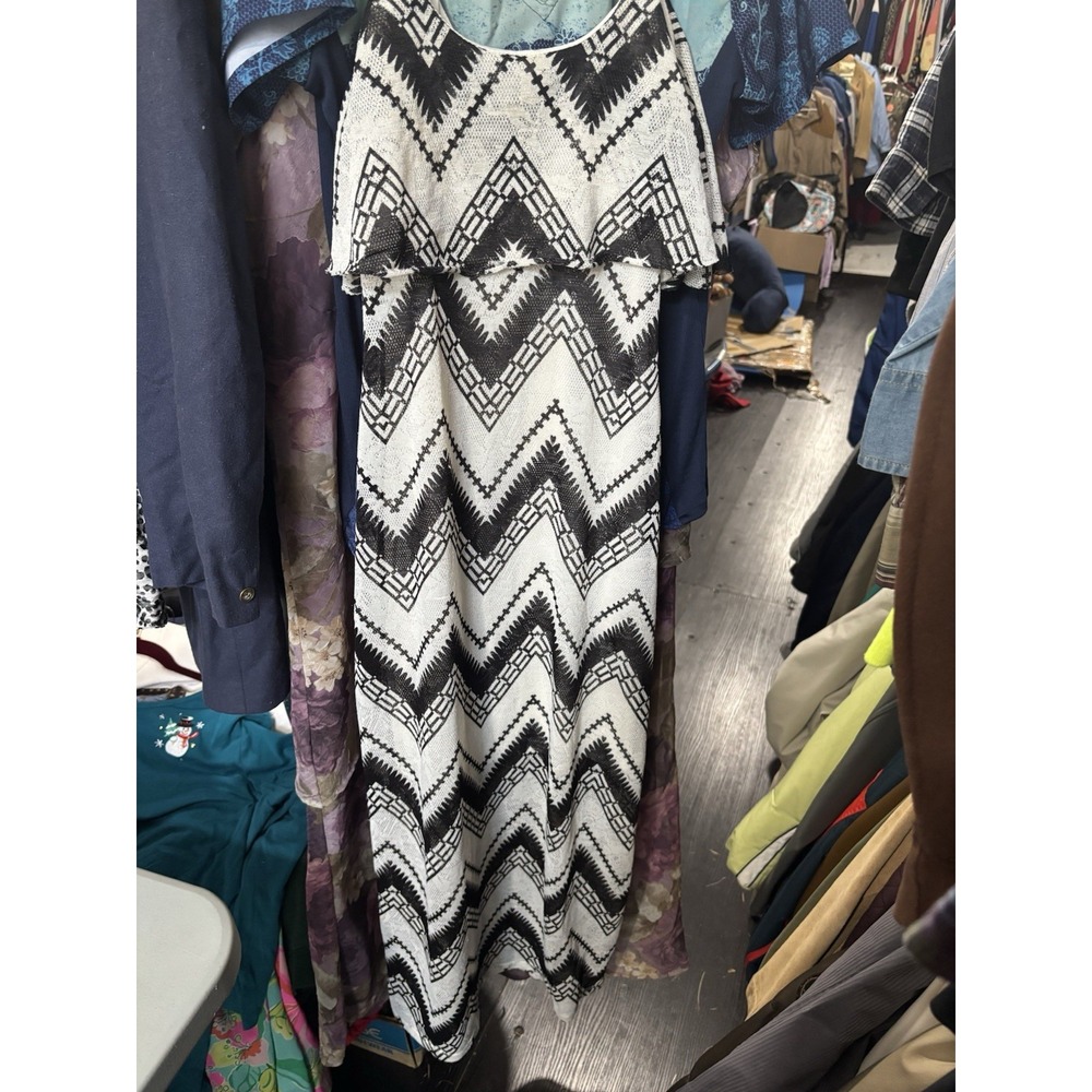 Vtg Cherry Krave Dress Black And White SZ S Sleeveless Y2K